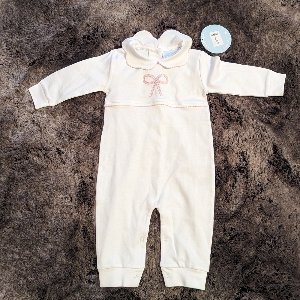 Little English Bow Crochet Playsuit